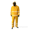 5cm reflective tape fluo-yellow rain suit, ventilated back cape
